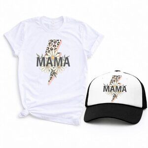 Mama Daisy Floral Custom T-shirt and Trucker Hat Set Bundle